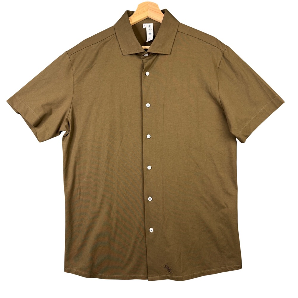 State and Liberty The Lincoln Olive Short Sleeve Button Down Athletic Fit XL